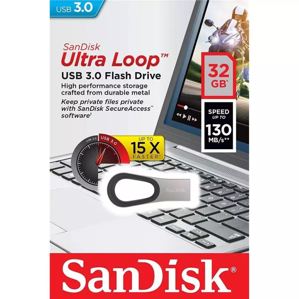 USB флеш накопитель SanDisk 32GB Ultra Loop USB 3.0 (SDCZ93-032G-G46) - 3 USB флеш накопитель SanDisk 32GB Ultra Loop USB 3.0 (SDCZ93-032G-G46) - 3