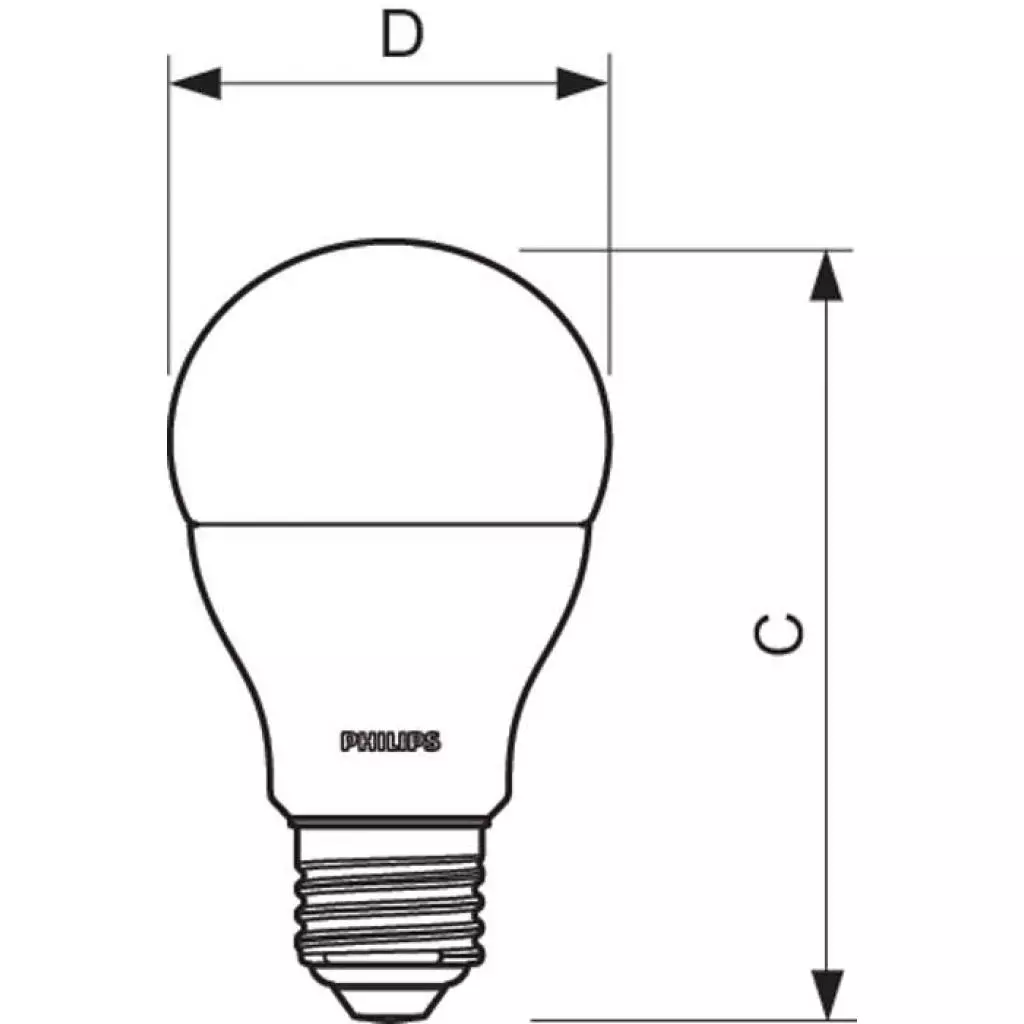 Лампочка PHILIPS Bulb E27 6-50W 230V 6500K A60/PF (929001163507) - 1