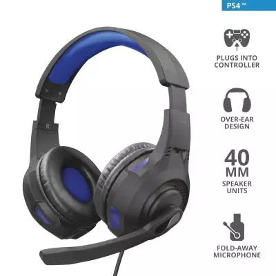 Наушники Trust GXT 307B Ravu Gaming Headset for PS4 3.5mm BLUE (23250) - 3