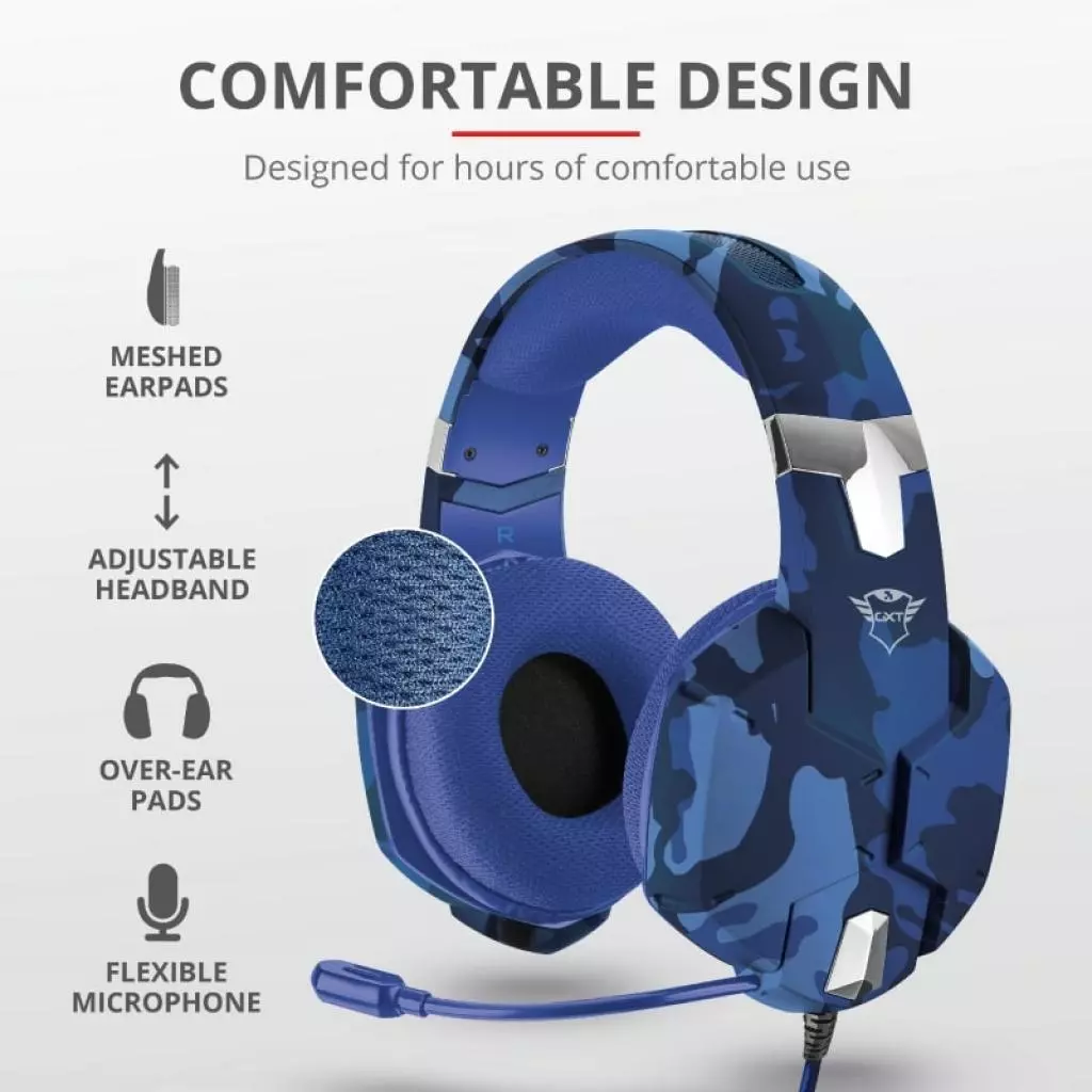 Наушники Trust GXT 322B Carus Gaming Headset for PS4 3.5mm BLUE (23249) - 5