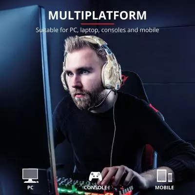 Наушники Trust GXT 322D Carus 3.5mm DESERT CAMO (22125) - 11 Наушники Trust GXT 322D Carus 3.5mm DESERT CAMO (22125) - 11