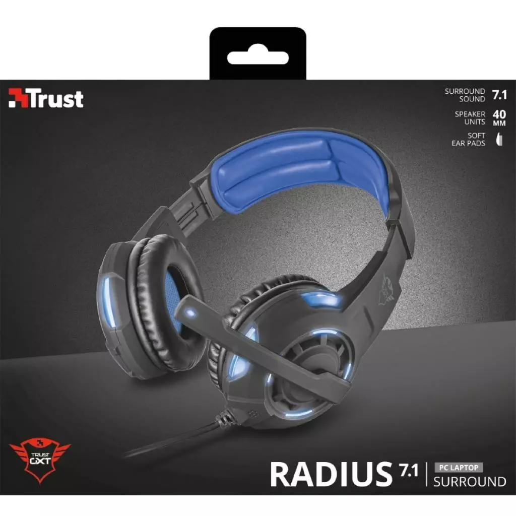 Наушники Trust GXT 350 Radius 7.1 Surround USB BLACK (22052) - 6 Наушники Trust GXT 350 Radius 7.1 Surround USB BLACK (22052) - 6