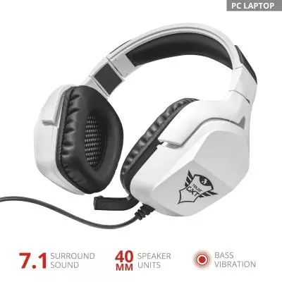 Наушники Trust GXT 354 Creon 7.1 Bass Vibration USB WHITE (22054) - 5