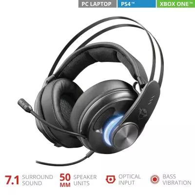 Наушники Trust GXT 383 Dion 7.1 Bass Vibration USB BLACK (22055) - 6 Наушники Trust GXT 383 Dion 7.1 Bass Vibration USB BLACK (22055) - 6