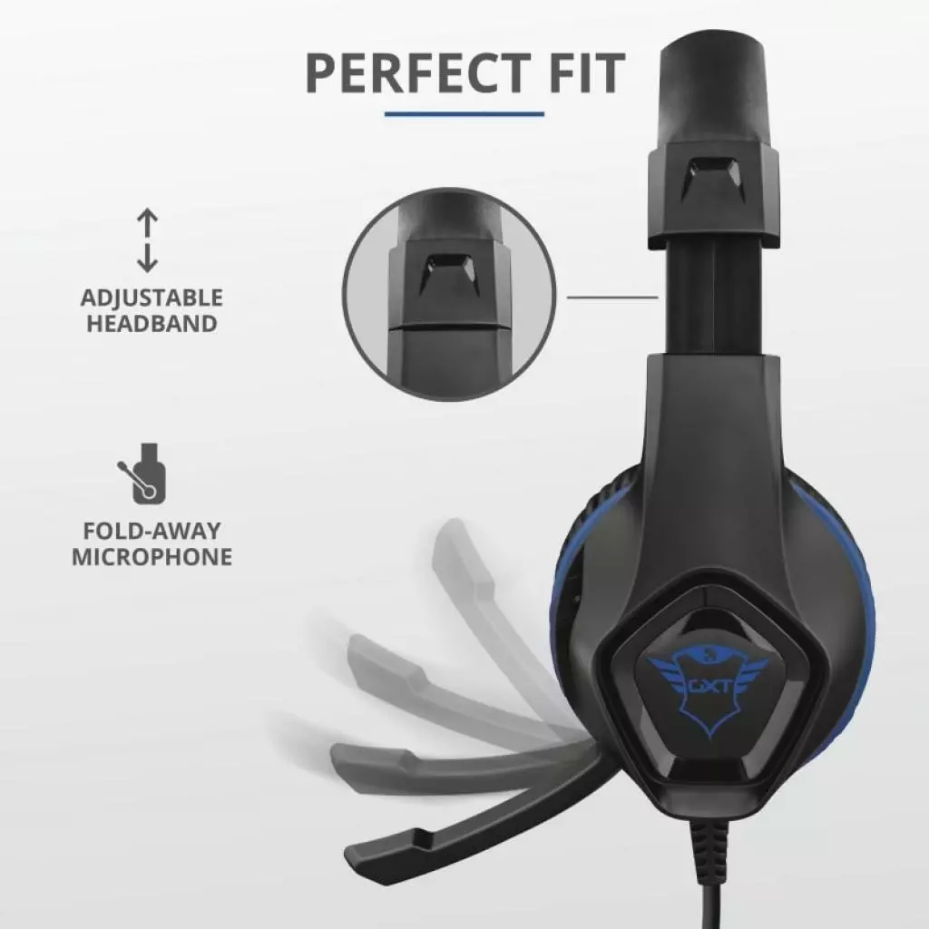 Наушники Trust GXT 404B Rana Gaming Headset for PS4 3.5mm BLUE (23309) - 6 Наушники Trust GXT 404B Rana Gaming Headset for PS4 3.5mm BLUE (23309) - 6