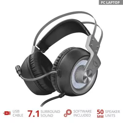 Наушники Trust GXT 435 Ironn 7.1 USB METAL (23211) - 2 Наушники Trust GXT 435 Ironn 7.1 USB METAL (23211) - 2