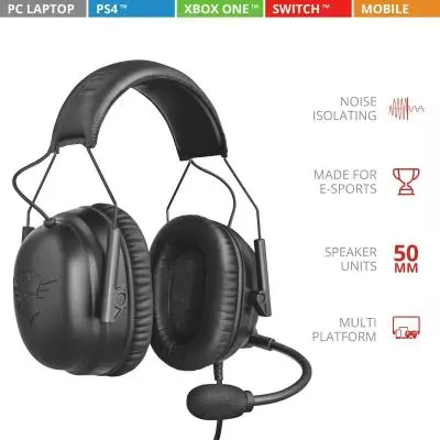 Наушники Trust GXT 444 Wayman Pro Gaming Headset BLACK (23248) - 7 Наушники Trust GXT 444 Wayman Pro Gaming Headset BLACK (23248) - 7