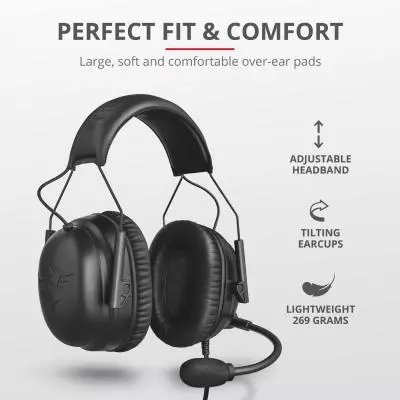 Наушники Trust GXT 444 Wayman Pro Gaming Headset BLACK (23248) - 8 Наушники Trust GXT 444 Wayman Pro Gaming Headset BLACK (23248) - 8