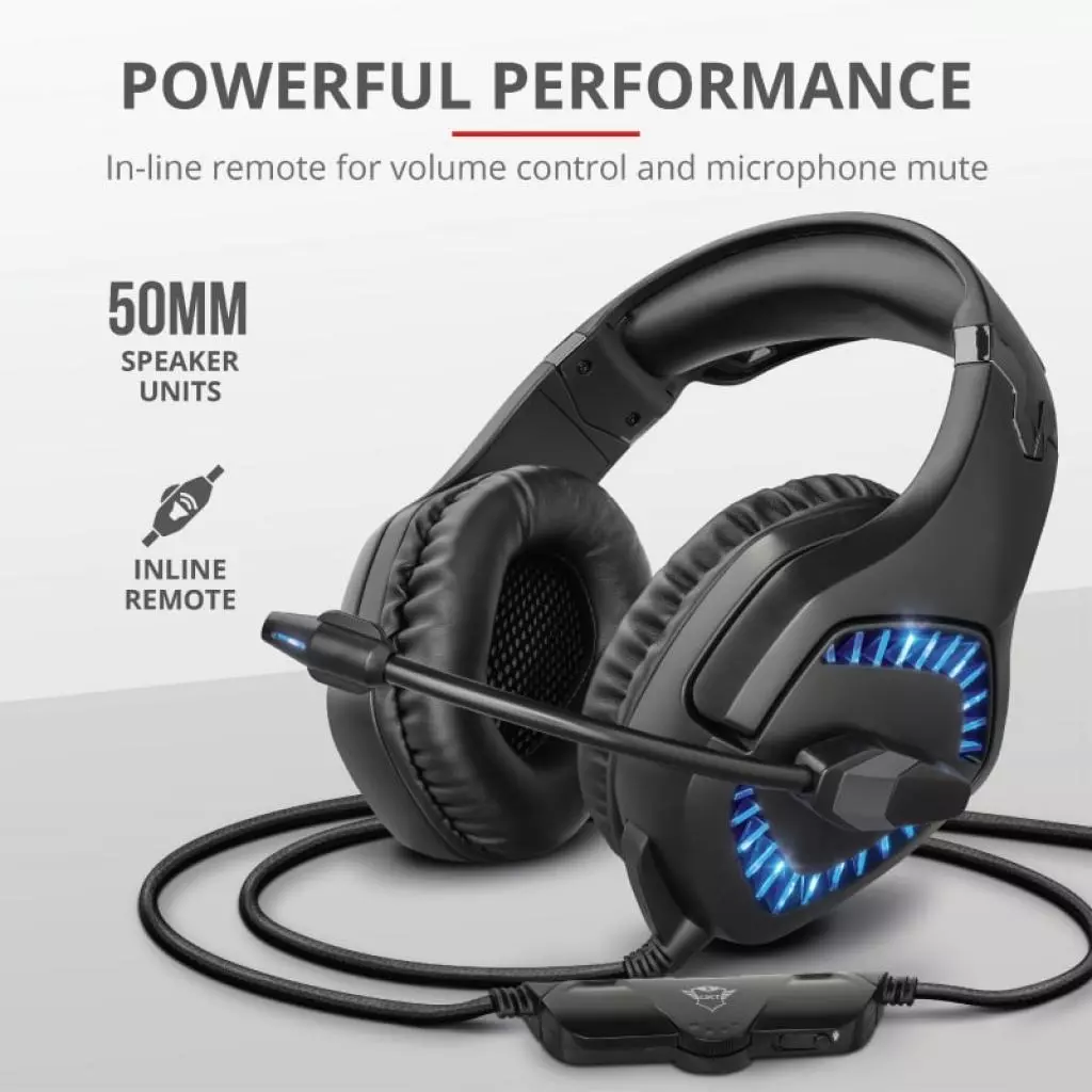 Наушники Trust GXT 460 Varzz Illuminated Multiplatform Gaming Headset BLACK (23380) - 9 Наушники Trust GXT 460 Varzz Illuminated Multiplatform Gaming Headset BLACK (23380) - 9