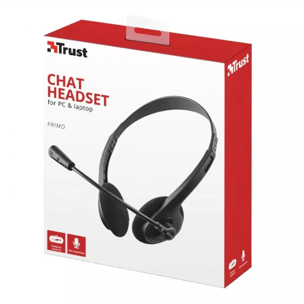 Наушники Trust Primo Chat 3.5mm BLACK (21665) - 6 Наушники Trust Primo Chat 3.5mm BLACK (21665) - 6