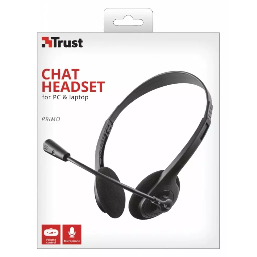 Наушники Trust Primo Chat 3.5mm BLACK (21665) - 7 Наушники Trust Primo Chat 3.5mm BLACK (21665) - 7