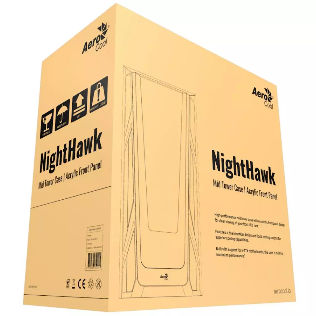 Корпус AeroCool NightHawk-G-BK-v1 Black - 6 Корпус AeroCool NightHawk-G-BK-v1 Black - 6