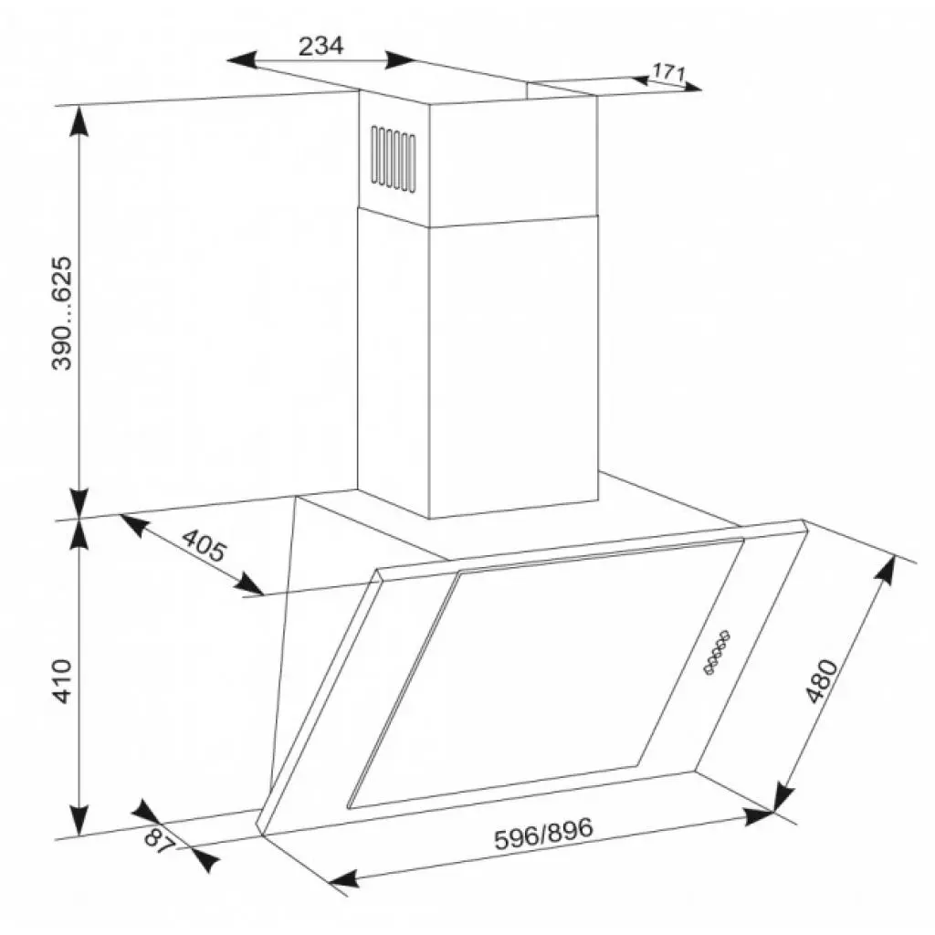 Вытяжка кухонная Eleyus Titan A 800 LED SMD 50 IS+BL - 3