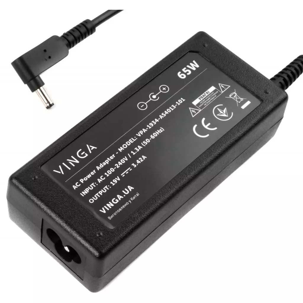 Блок питания к ноутбуку Vinga ASUS 65W 19V 3,42A разъем 4.0 *1.35 (VPA-1934-AS4013-101) - 2 Блок питания к ноутбуку Vinga ASUS 65W 19V 3,42A разъем 4.0 *1.35 (VPA-1934-AS4013-101) - 2