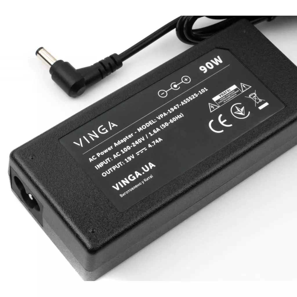 Блок питания к ноутбуку Vinga ASUS 90W 19V 4.74A разъем 5.5*2.5 (VPA-1947-AS5525-101) - 2 Блок питания к ноутбуку Vinga ASUS 90W 19V 4.74A разъем 5.5*2.5 (VPA-1947-AS5525-101) - 2