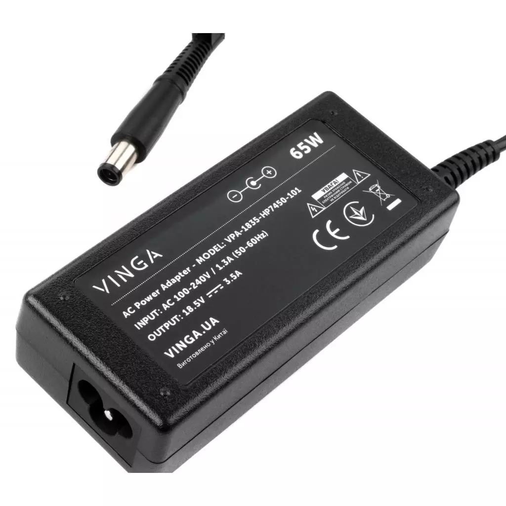 Блок питания к ноутбуку Vinga HP 65W 18.5V 3.5А разъем 7.4*5.0 (VPA-1835-HP7450-101) - 2 Блок питания к ноутбуку Vinga HP 65W 18.5V 3.5А разъем 7.4*5.0 (VPA-1835-HP7450-101) - 2