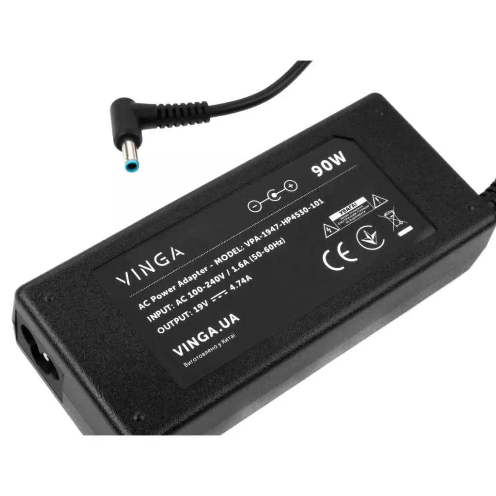 Блок питания к ноутбуку Vinga HP 90W 19V 4.74A разъем 4.5*3.0 (VPA-1947-HP4530-101) - 2 Блок питания к ноутбуку Vinga HP 90W 19V 4.74A разъем 4.5*3.0 (VPA-1947-HP4530-101) - 2