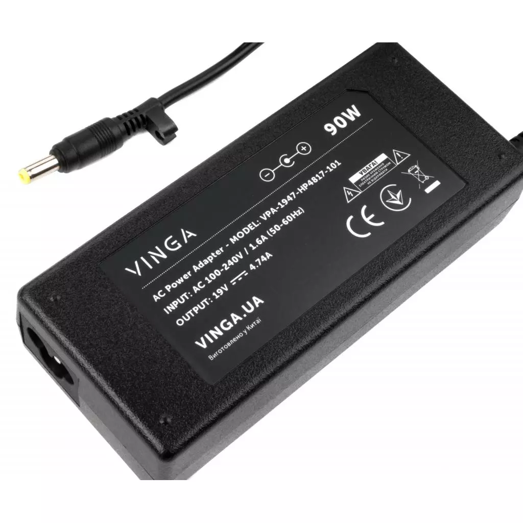 Блок питания к ноутбуку Vinga HP 90W 19V 4.74A разъем 4.8*1.7 (VPA-1947-HP4817-101) - 2 Блок питания к ноутбуку Vinga HP 90W 19V 4.74A разъем 4.8*1.7 (VPA-1947-HP4817-101) - 2