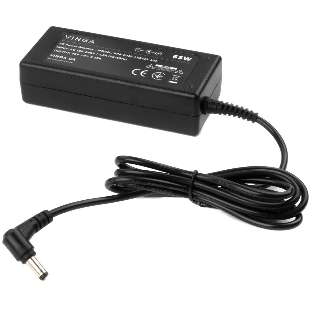 Блок питания к ноутбуку Vinga Lenovo 65W 20V 3.25А разъем 5.5*2.5 (VPA-2032-LN5525-101) - 1 Блок питания к ноутбуку Vinga Lenovo 65W 20V 3.25А разъем 5.5*2.5 (VPA-2032-LN5525-101) - 1