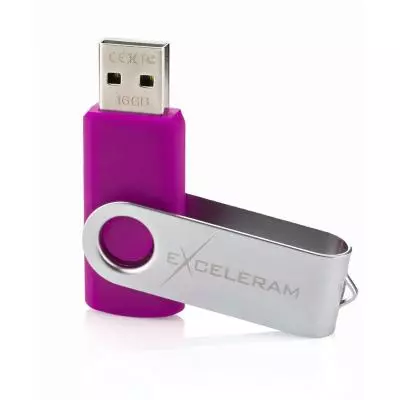 USB флеш накопитель eXceleram 8GB P1 Series Silver/Purple USB 2.0 (EXP1U2SIPU08) - 2