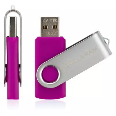 USB флеш накопитель eXceleram 8GB P1 Series Silver/Purple USB 2.0 (EXP1U2SIPU08) - 3