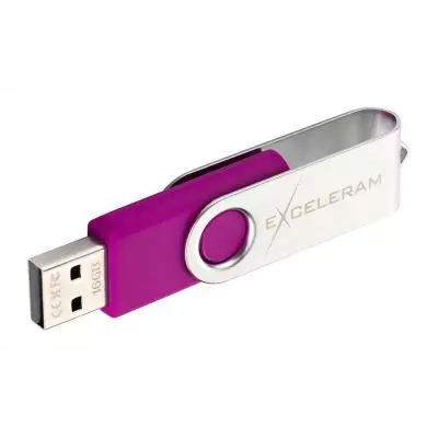 USB флеш накопитель eXceleram 16GB P1 Series Silver/Purple USB 2.0 (EXP1U2SIPU16) - 4