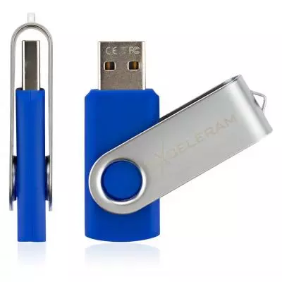 USB флеш накопитель eXceleram 32GB P1 Series Silver/Blue USB 2.0 (EXP1U2SIBL32) - 3 USB флеш накопитель eXceleram 32GB P1 Series Silver/Blue USB 2.0 (EXP1U2SIBL32) - 3