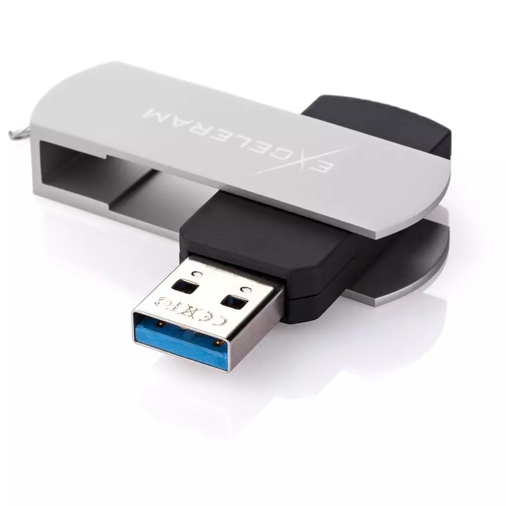 USB флеш накопитель eXceleram 128GB P2 Series Silver/Black USB 3.1 Gen 1 (EXP2U3SIB128) - 1 USB флеш накопитель eXceleram 128GB P2 Series Silver/Black USB 3.1 Gen 1 (EXP2U3SIB128) - 1