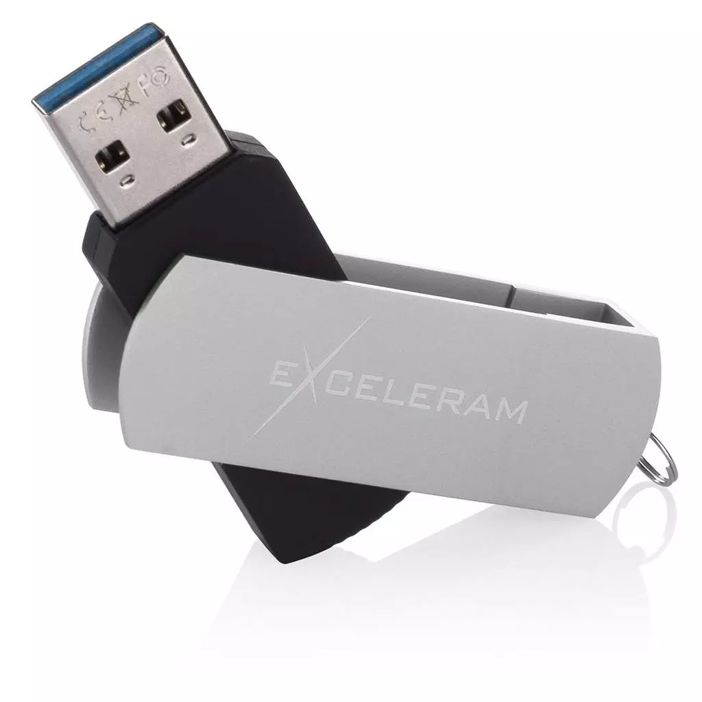 USB флеш накопитель eXceleram 128GB P2 Series Silver/Black USB 3.1 Gen 1 (EXP2U3SIB128) - 2 USB флеш накопитель eXceleram 128GB P2 Series Silver/Black USB 3.1 Gen 1 (EXP2U3SIB128) - 2
