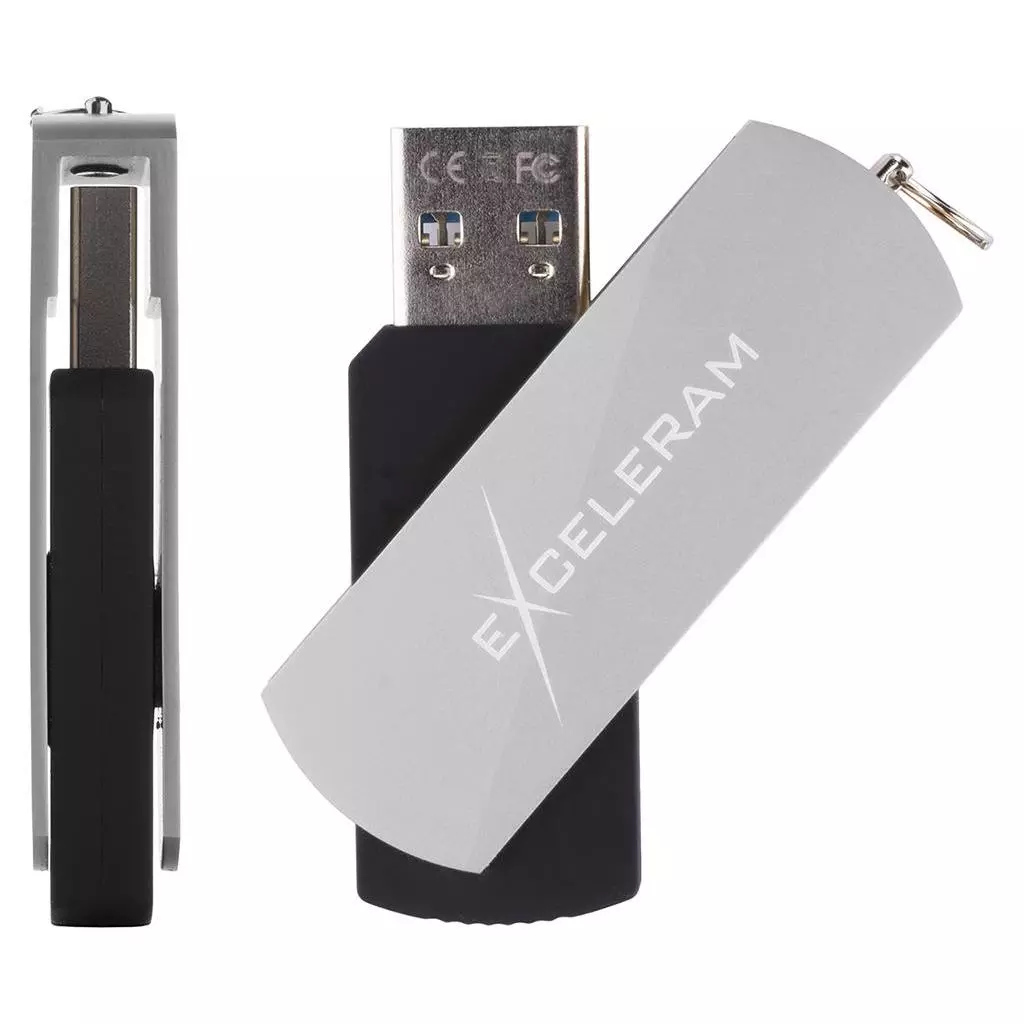 USB флеш накопитель eXceleram 128GB P2 Series Silver/Black USB 3.1 Gen 1 (EXP2U3SIB128) - 3 USB флеш накопитель eXceleram 128GB P2 Series Silver/Black USB 3.1 Gen 1 (EXP2U3SIB128) - 3