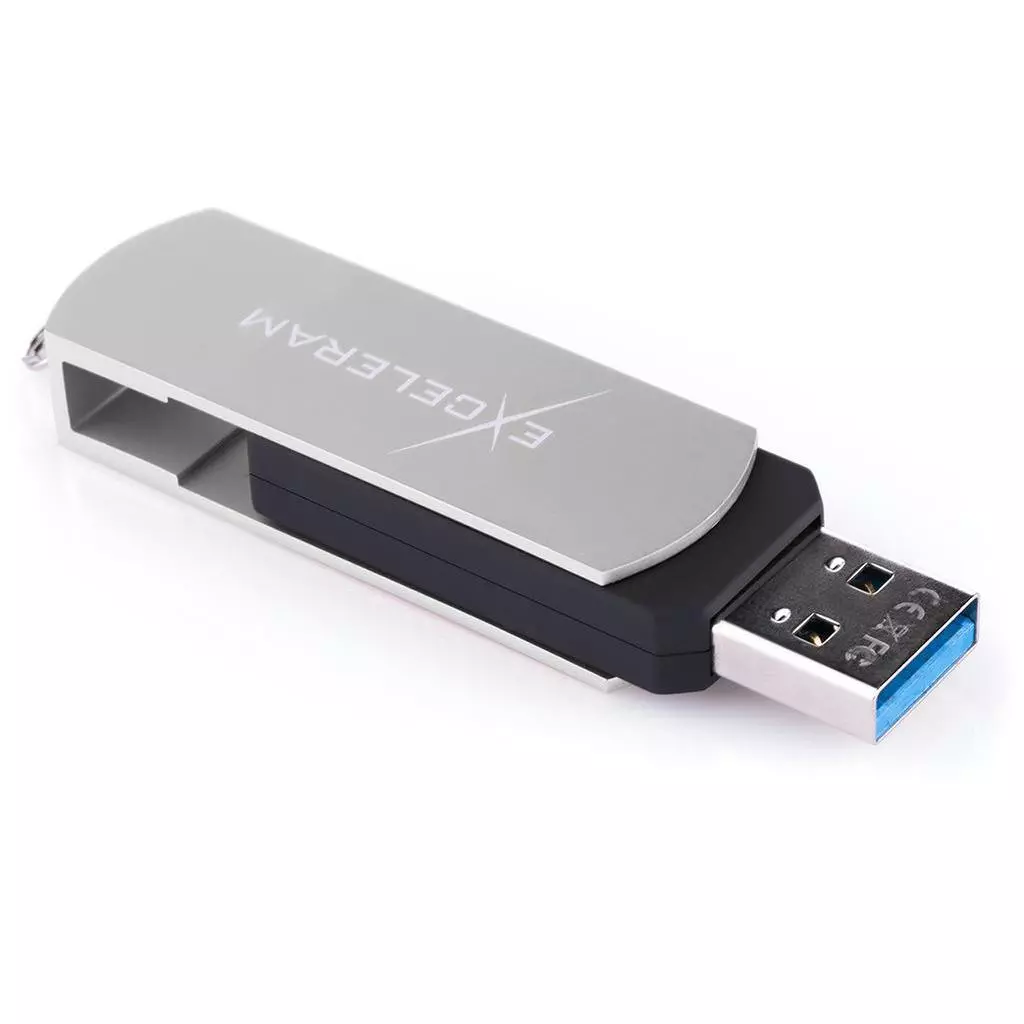 USB флеш накопитель eXceleram 128GB P2 Series Silver/Black USB 3.1 Gen 1 (EXP2U3SIB128) - 4 USB флеш накопитель eXceleram 128GB P2 Series Silver/Black USB 3.1 Gen 1 (EXP2U3SIB128) - 4