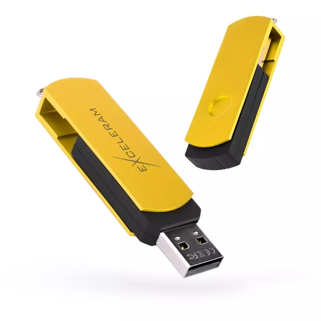 USB флеш накопитель eXceleram 64GB P2 Series Yellow2/Black USB 2.0 (EXP2U2Y2B64)