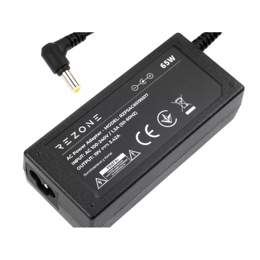 Блок питания к ноутбуку Rezone ACER 65W 19V 3,42A разъем 5.5*1.7 (RZPSAC65195517) - 2 Блок питания к ноутбуку Rezone ACER 65W 19V 3,42A разъем 5.5*1.7 (RZPSAC65195517) - 2