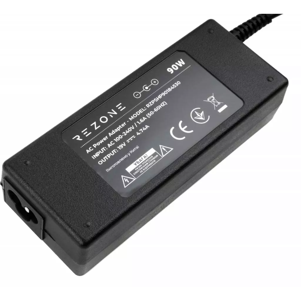 Блок питания к ноутбуку Rezone HP 90W 18.5V 4.74A разъем 4.5*3.0 (RZPSHP90184530) - 2