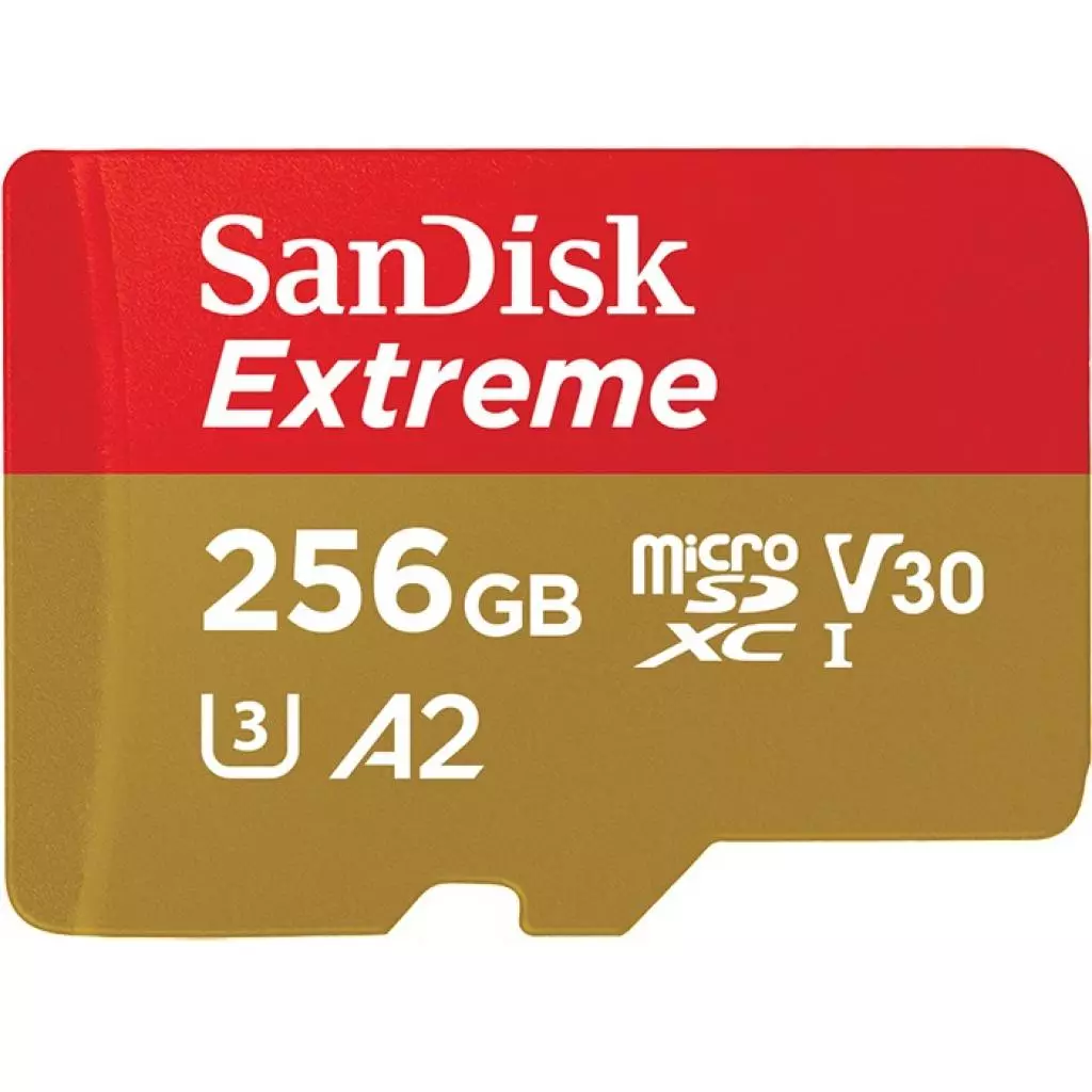 Карта памяти SanDisk 256GB microSDXC class 10 UHS-I U3 A2 V30 Extreme (SDSQXA1-256G-GN6MA)