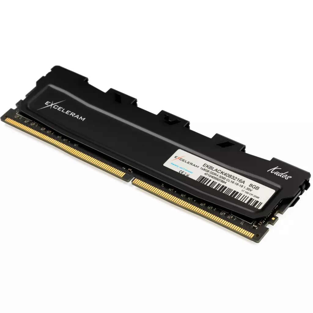 Модуль памяти для компьютера DDR4 8GB 3200 MHz Kudos Black eXceleram (EKBLACK4083216A) - 1