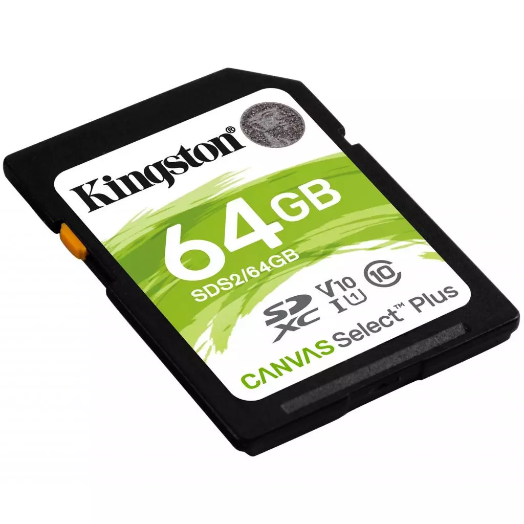Карта памяти Kingston 64GB SDXC class 10 UHS-I U3 Canvas Select Plus (SDS2/64GB) - 1 Карта памяти Kingston 64GB SDXC class 10 UHS-I U3 Canvas Select Plus (SDS2/64GB) - 1