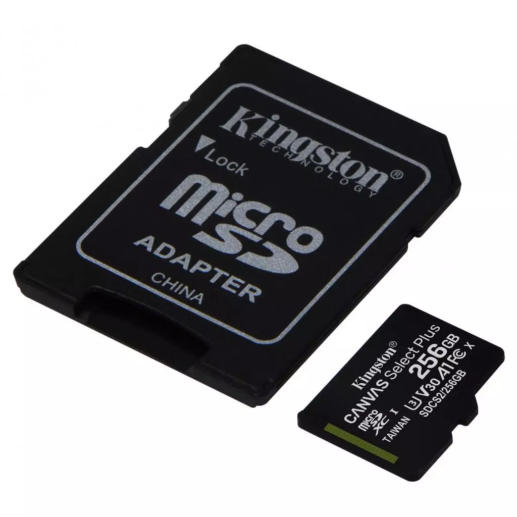 Карта памяти Kingston 256GB microSD class 10 A1 Canvas Select Plus (SDCS2/256GB) - 1