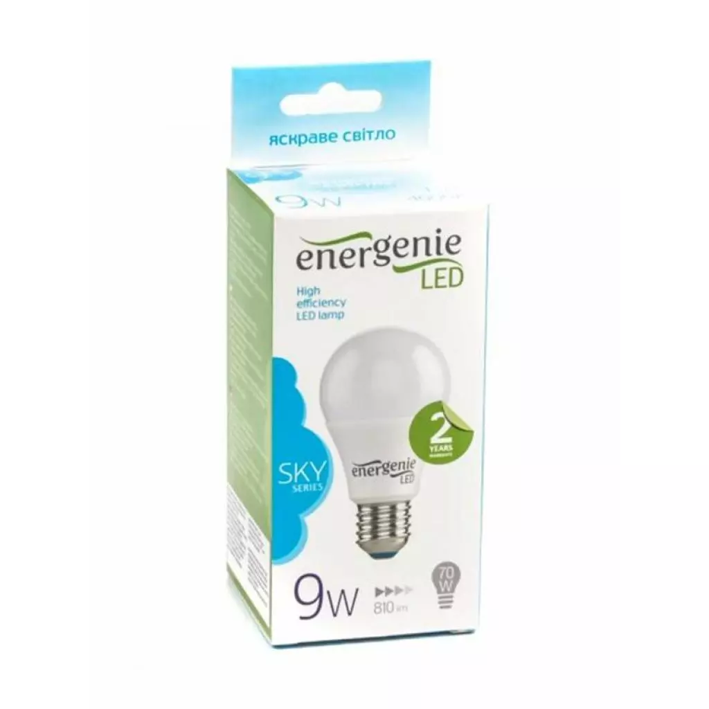 Лампочка EnerGenie E27, 9 Вт, 4000 K (EG-LED9W-E27K40-11) - 1 Лампочка EnerGenie E27, 9 Вт, 4000 K (EG-LED9W-E27K40-11) - 1
