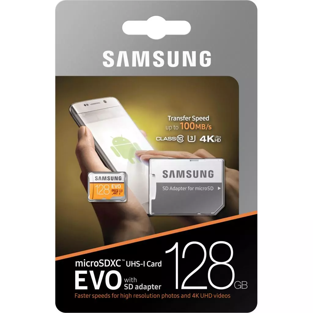 Карта памяти Samsung 128GB microSD class 10 UHS-I U3 Evo (MB-MP128GA/APC) - 5 Карта памяти Samsung 128GB microSD class 10 UHS-I U3 Evo (MB-MP128GA/APC) - 5