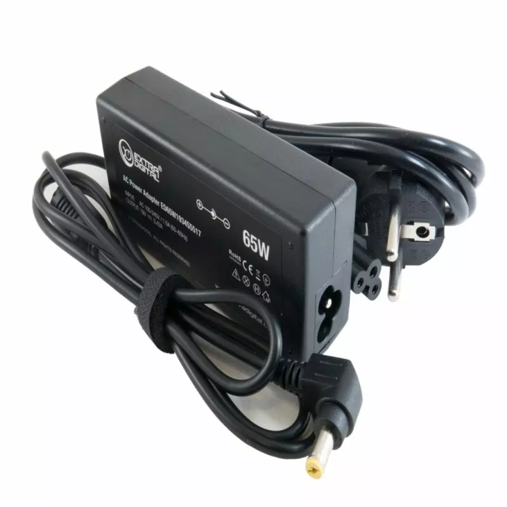 Блок питания к ноутбуку Extradigital Acer 19V, 3.42A, 65W (5.5x1.7) (PSA3850) - 1 Блок питания к ноутбуку Extradigital Acer 19V, 3.42A, 65W (5.5x1.7) (PSA3850) - 1