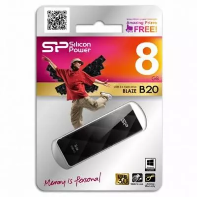 USB флеш накопитель Silicon Power 8GB BLAZE B20 USB 3.0 (SP008GBUF3B20V1K) - 3