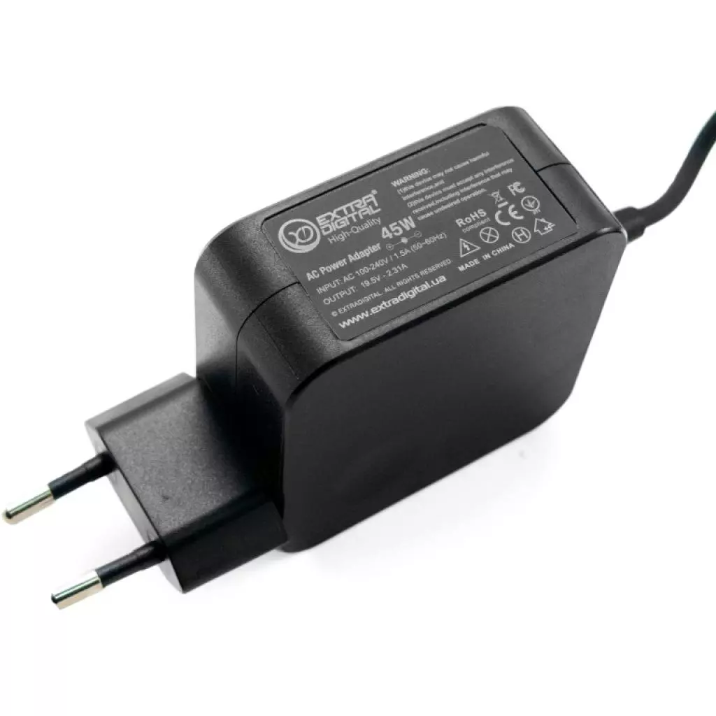 Блок питания к ноутбуку Extradigital HP 19.5V, 2.31A, 45W (4.5x3.0) High Quality (PSH3886) - 1