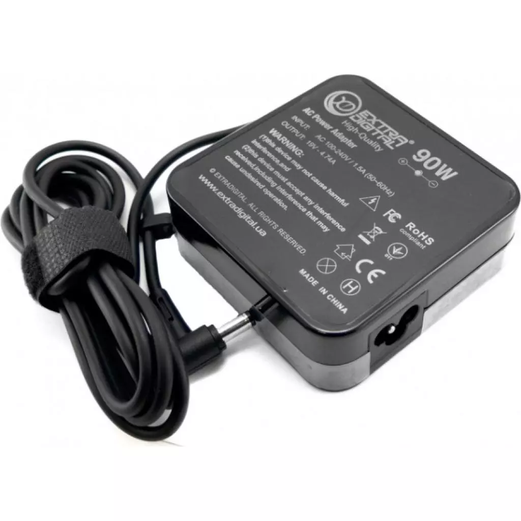 Блок питания к ноутбуку Extradigital Asus 19V, 4.74A, 90W (5.5x2.5) High Quality (PSU3858) - 1 Блок питания к ноутбуку Extradigital Asus 19V, 4.74A, 90W (5.5x2.5) High Quality (PSU3858) - 1
