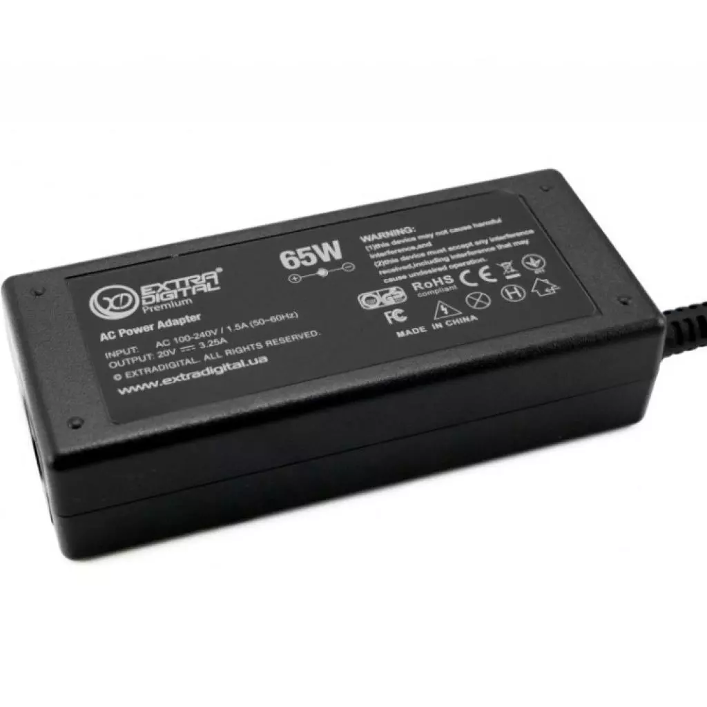Блок питания к ноутбуку Extradigital Lenovo 20V, 3.25A, 65W (4.0x1.7) (PSL3869) - 2 Блок питания к ноутбуку Extradigital Lenovo 20V, 3.25A, 65W (4.0x1.7) (PSL3869) - 2