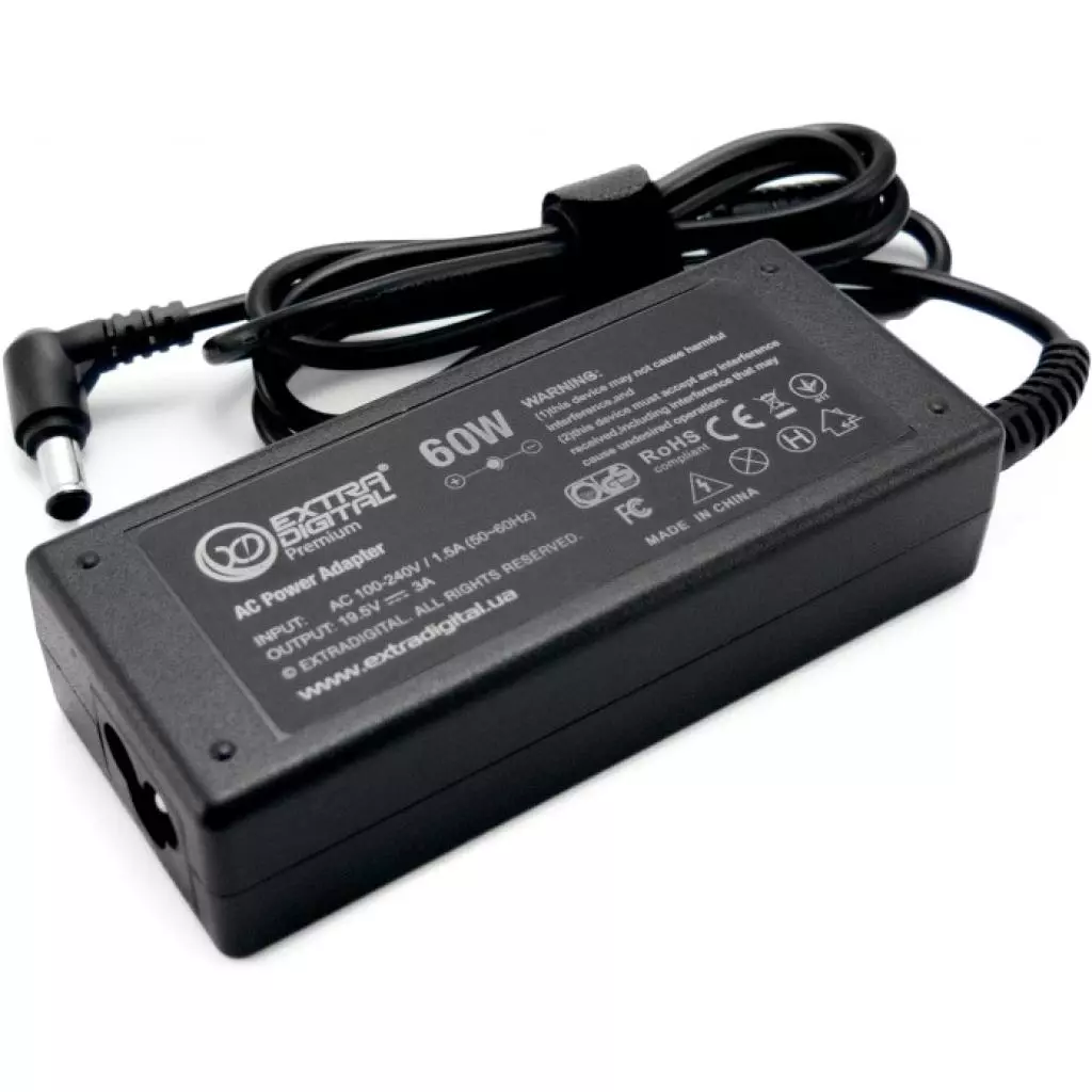 Блок питания к ноутбуку Extradigital Sony 19.5V, 3A, 60W (6.5x4.4) (PSS3874) - 2 Блок питания к ноутбуку Extradigital Sony 19.5V, 3A, 60W (6.5x4.4) (PSS3874) - 2