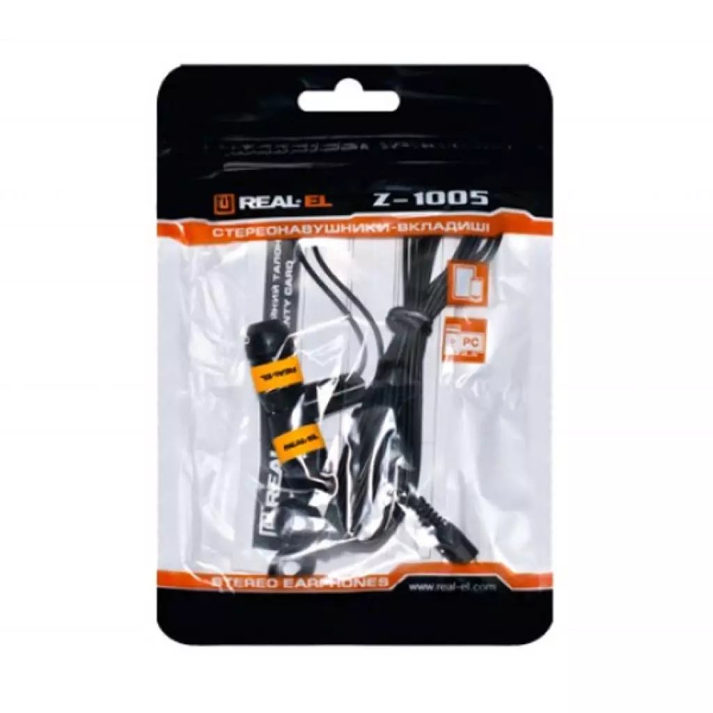 Наушники REAL-EL Z-1005 Black/Orange - 1 Наушники REAL-EL Z-1005 Black/Orange - 1