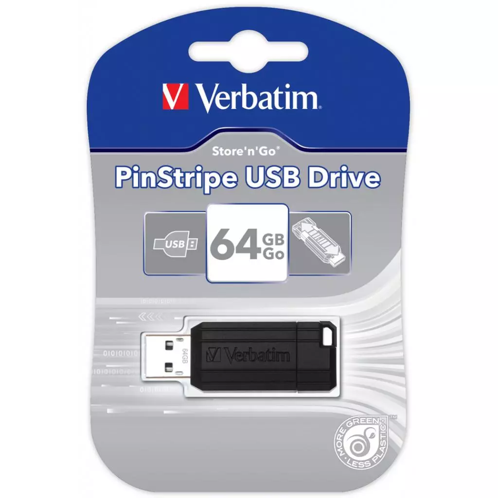 USB флеш накопитель Verbatim 64GB Store 'n' Go PinStripe Black USB 2.0 (49065) - 4 USB флеш накопитель Verbatim 64GB Store 'n' Go PinStripe Black USB 2.0 (49065) - 4