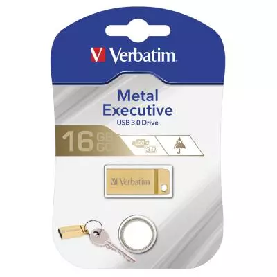 USB флеш накопитель Verbatim 16GB Metal Executive Gold USB 3.0 (99104) - 3