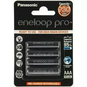 Аккумулятор Panasonic Eneloop Pro AAA 930 mAh NI-MH * 4 (BK-4HCDE/4BE)